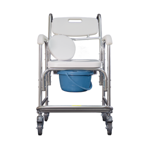 Silla Cómodo "3 en 1" Silla de Ducha con Ruedas y Frenos